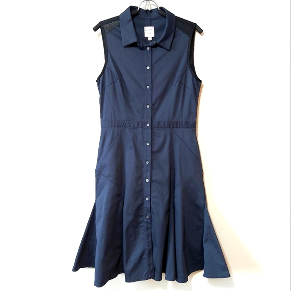 Pink Tartan Dresses & Skirts - Pink Tartan Shirt Dress Flounce Hem Button Up Sleeveless Navy Blue Collar Size 8